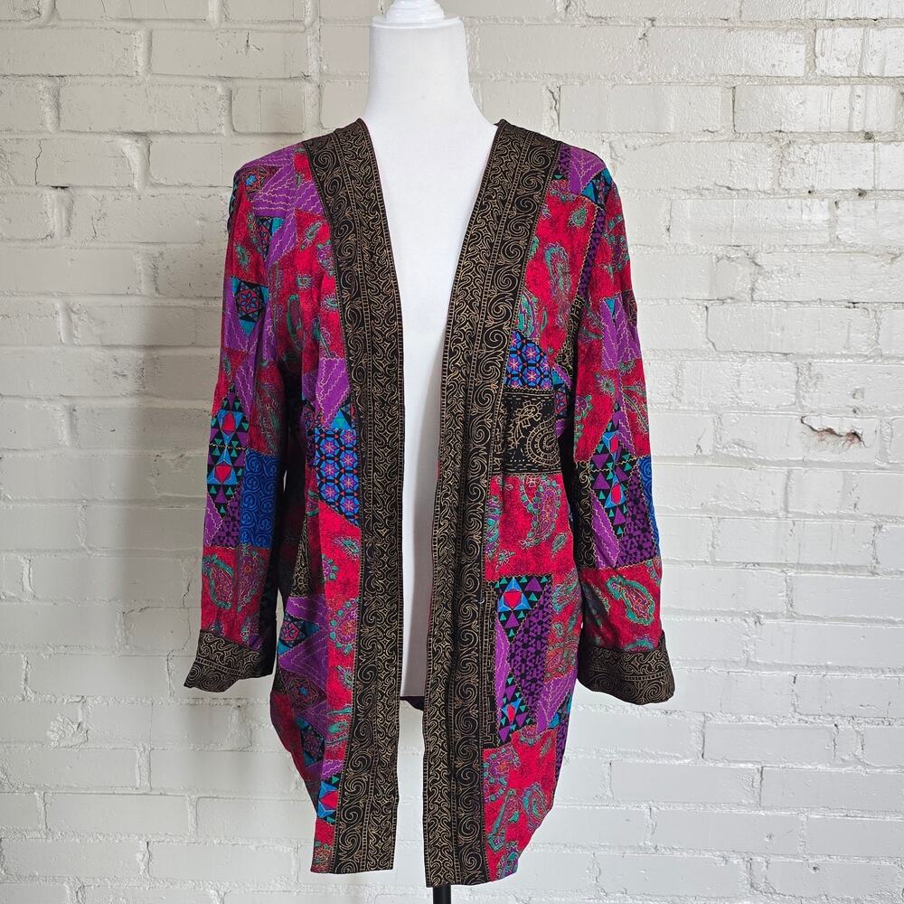 Retro Jewel Tone Patchwork Duster Jacket | Whimsigoth Avant Garde | Lady Carol